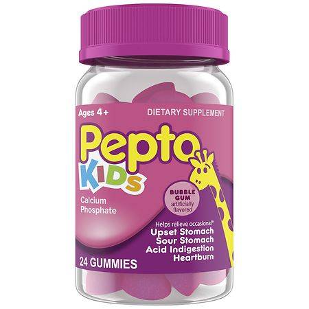 Pepto-Bismol Kids Gummies Helps Relieve Occasional Upset Stomach Bubble Gum