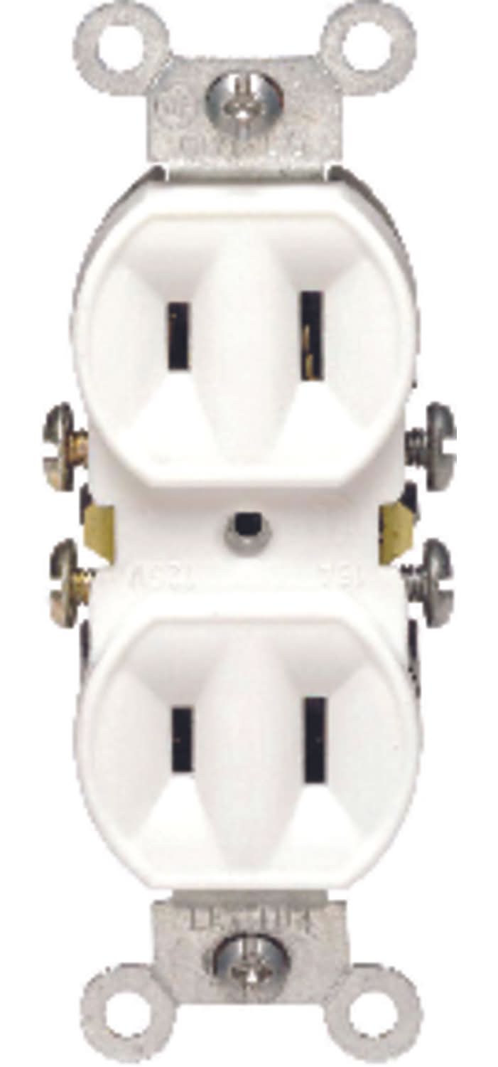 Leviton 15 Amps 125 V Duplex White Outlet 1-15R 1 Pk