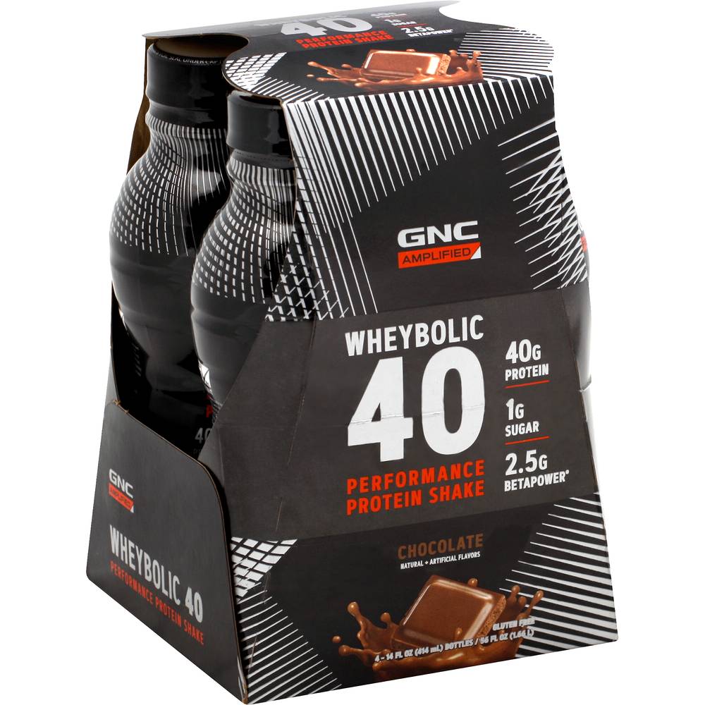 Gnc Wheybolic 40 Performance Chocolate Flavored Protein Shake (4 x 14 fl oz)