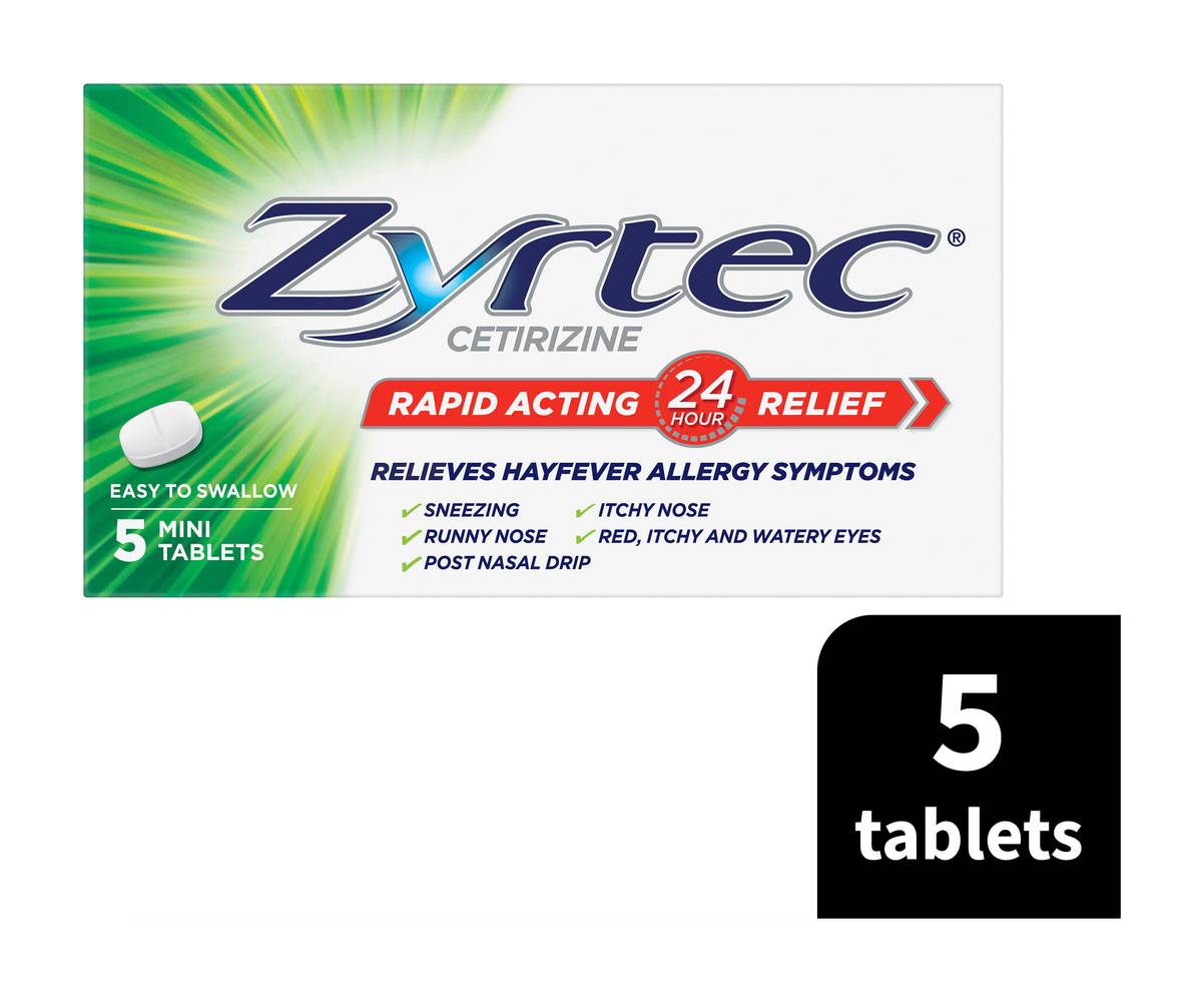 Zyrtec Rapid Acting Allergy Relief Mini Tablets 10 mg (5 pack)