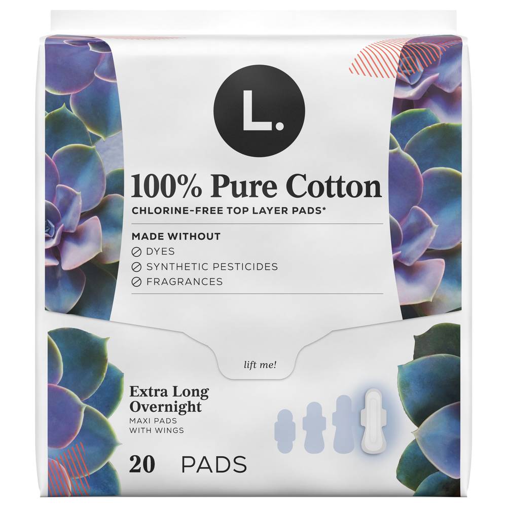 L. Chlorine Free Maxi Pads With Wings (12.8 oz)