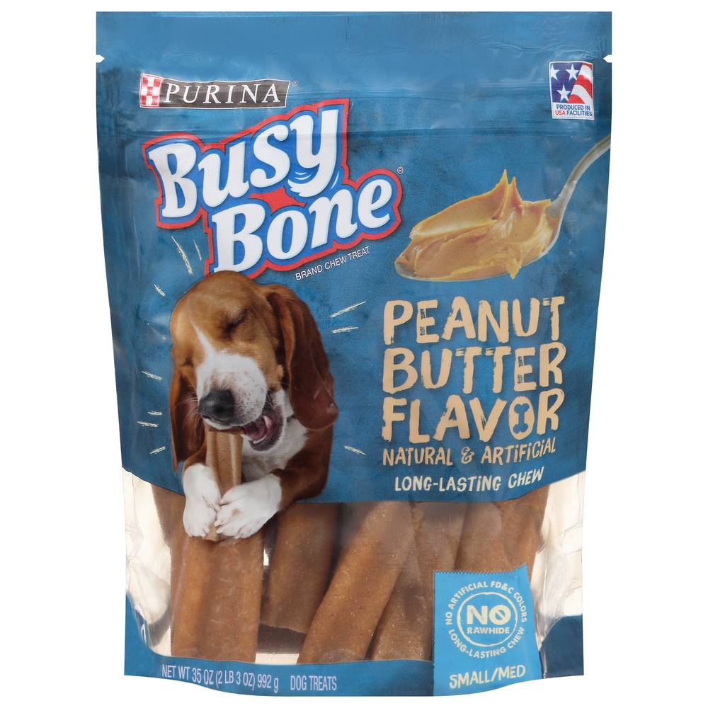 Busy Bone Dog Treats, Peanut Butter, Small-Medium (35 oz)