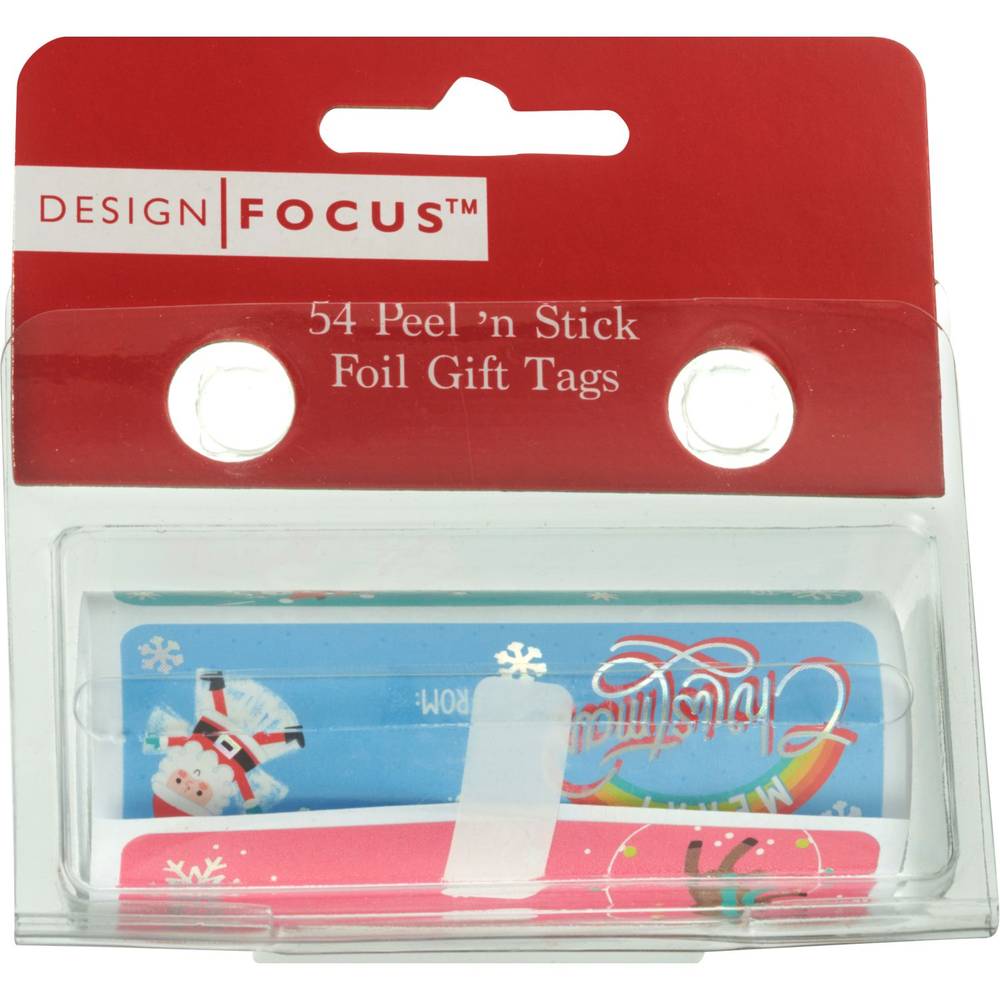 Design Focus Peel 'N Stick Gift Tags, Assorted Designs, 54 Ct