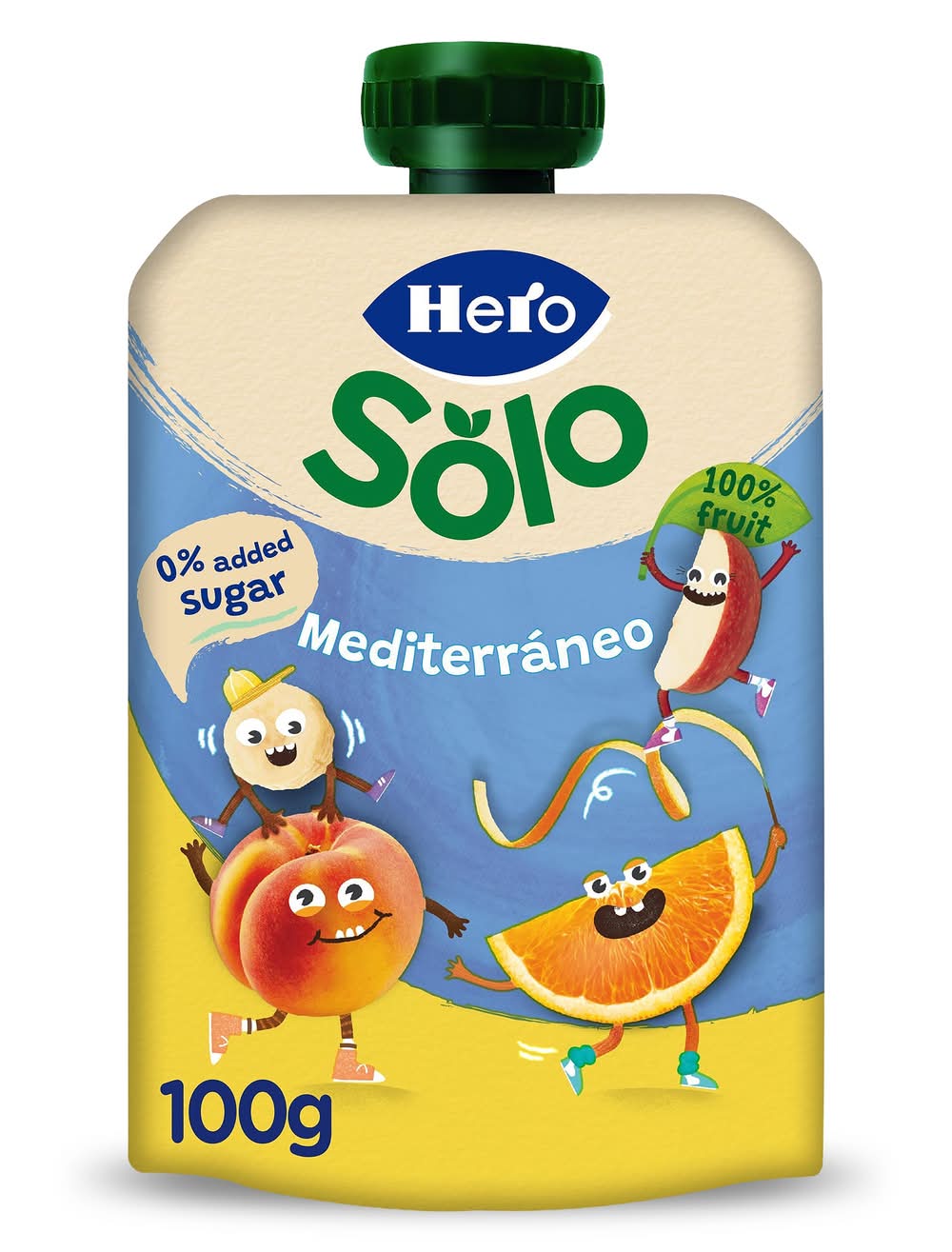 Alimento Infantil Con Puré De Frutas Mediterráneo Hero Bolsa 100 G