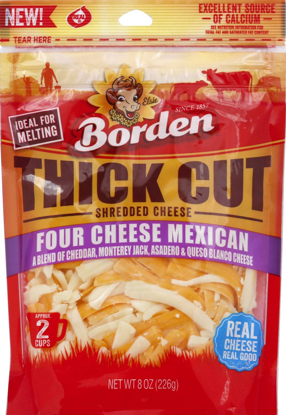 Borden Shredded Four Cheese Mexican Blend (8 oz)