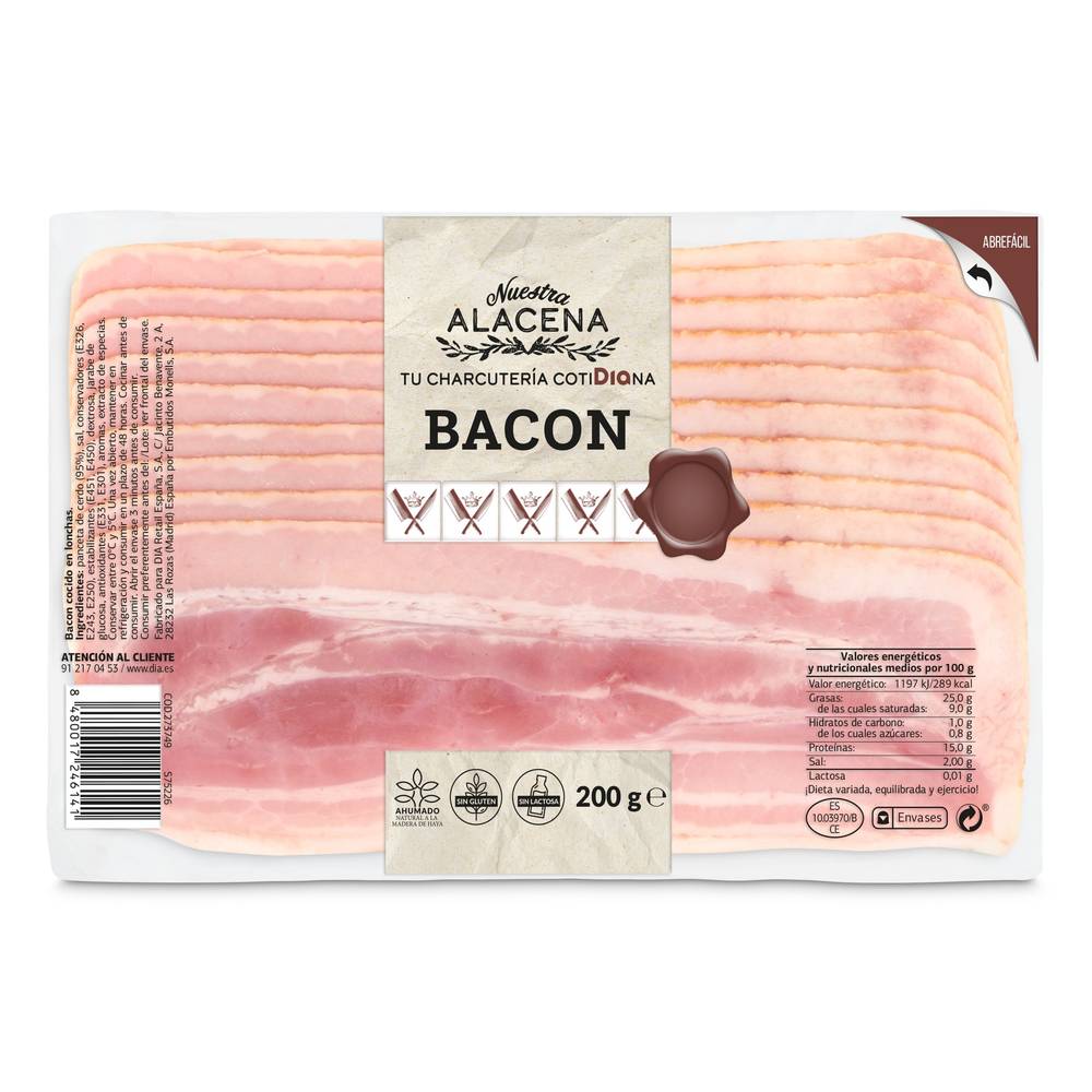 Bacon En Lonchas Nuestra Alacena De Dia Sobre 200 G