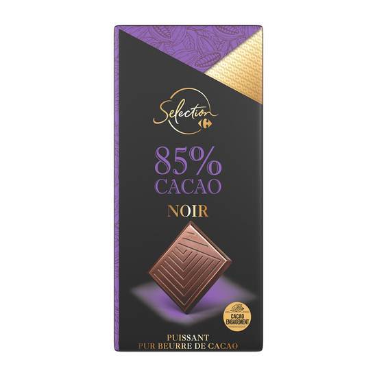 Carrefour Sélection - Tablette de chocolat noir (cacao)