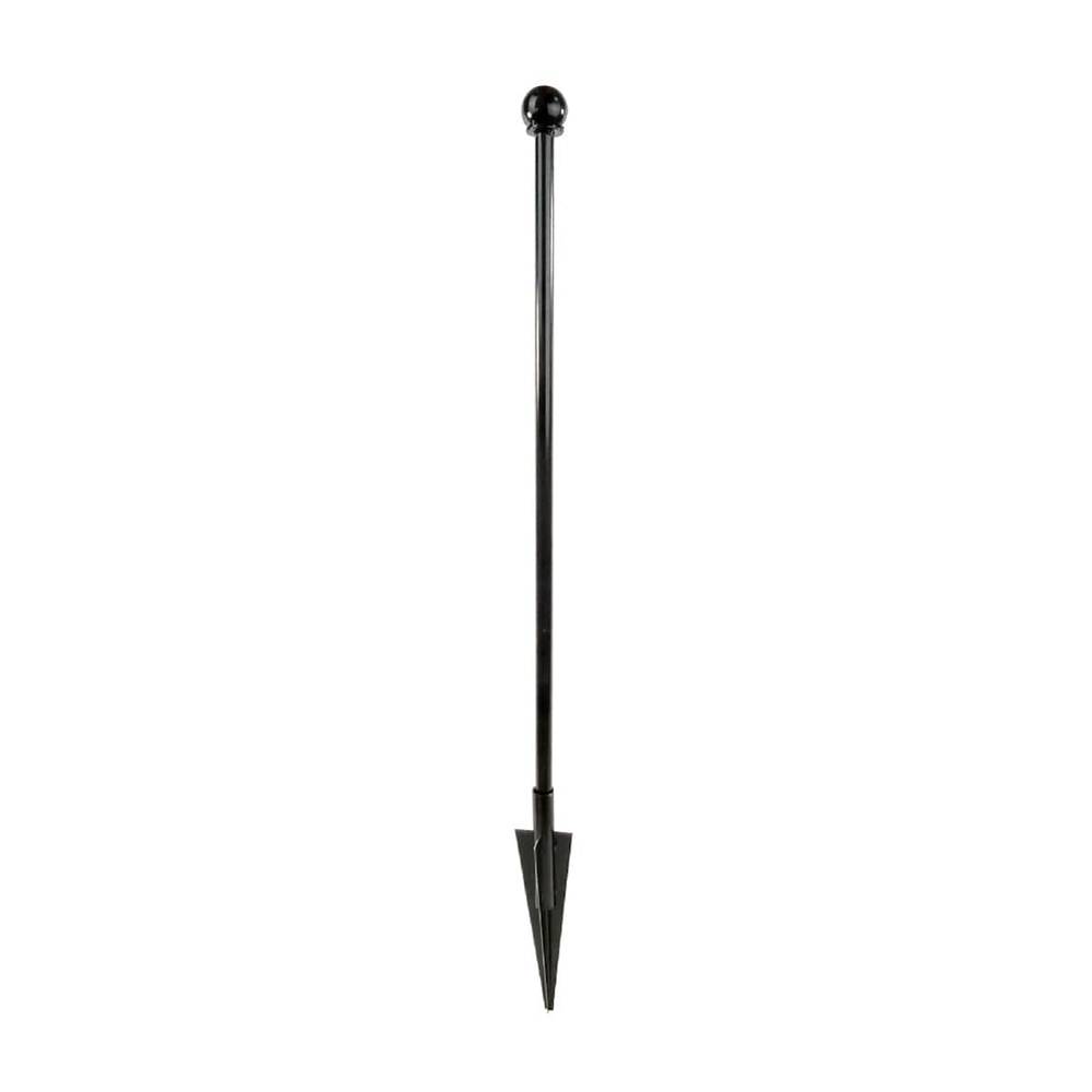 YARDLINK 4-ft H x 4-in W Black Steel No Dig Yard Universal Fence Post | 820354S