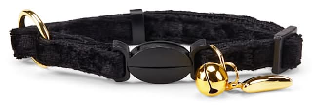 Youly The Heir Velvet Breakaway Kitten & Cat Collar, Small/Medium, Black