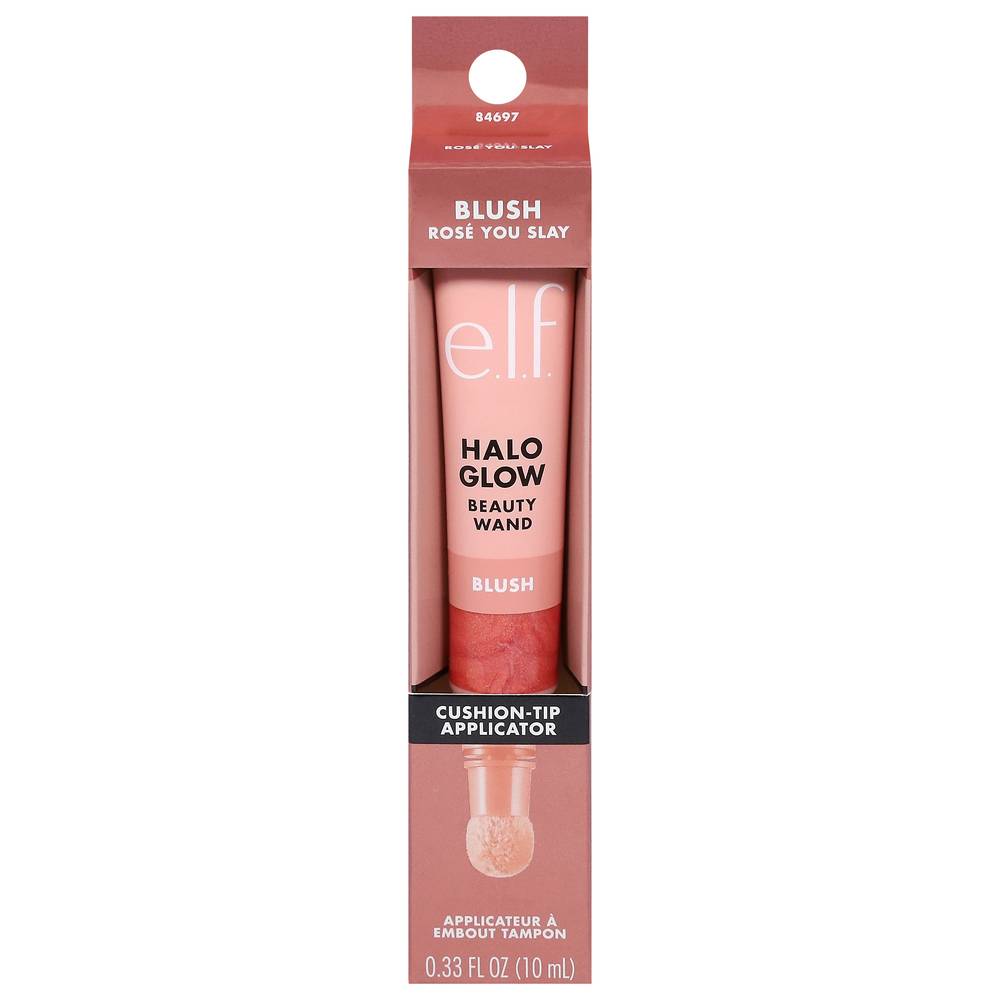 e.l.f. Halo Glow Blush Beauty Wand Tip Applicator, Rosé You Slay (0.33 fl oz)