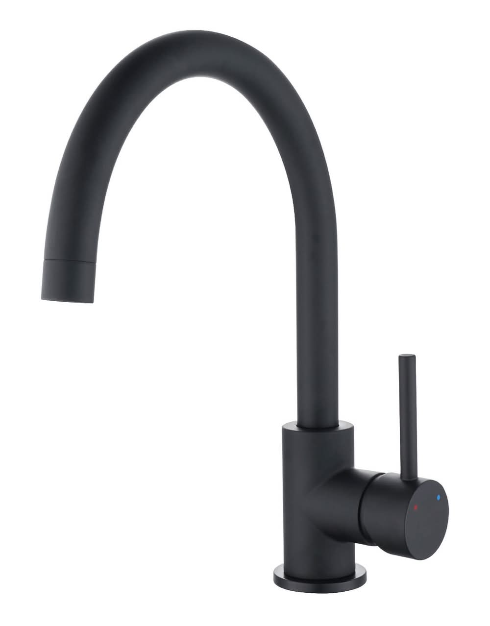 Estilo 35mm Matte Black Side Lever Gooseneck Sink Mixer