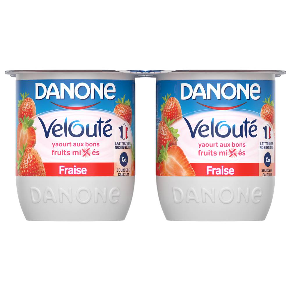 Danone - Velouté fruix yaourts aux fruits brassés fraise (500g)