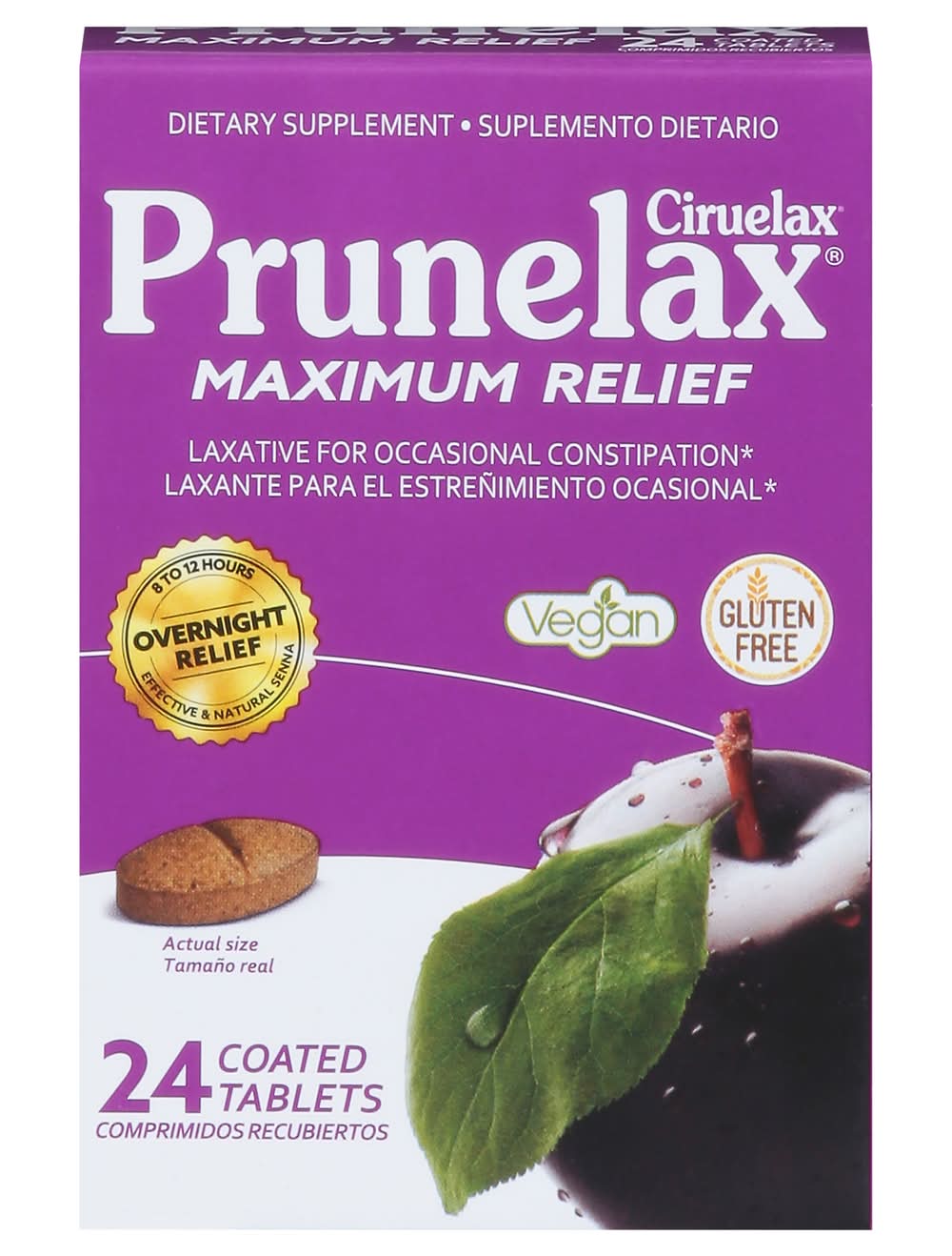 Prunelax Ciruelax Maximum Relief Laxative Tablets (24 ct)