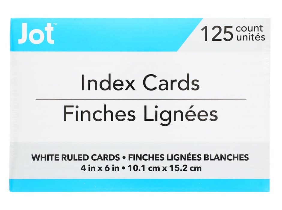 Jot Ruled Index Cards, 4x6 in, White (125 ct)