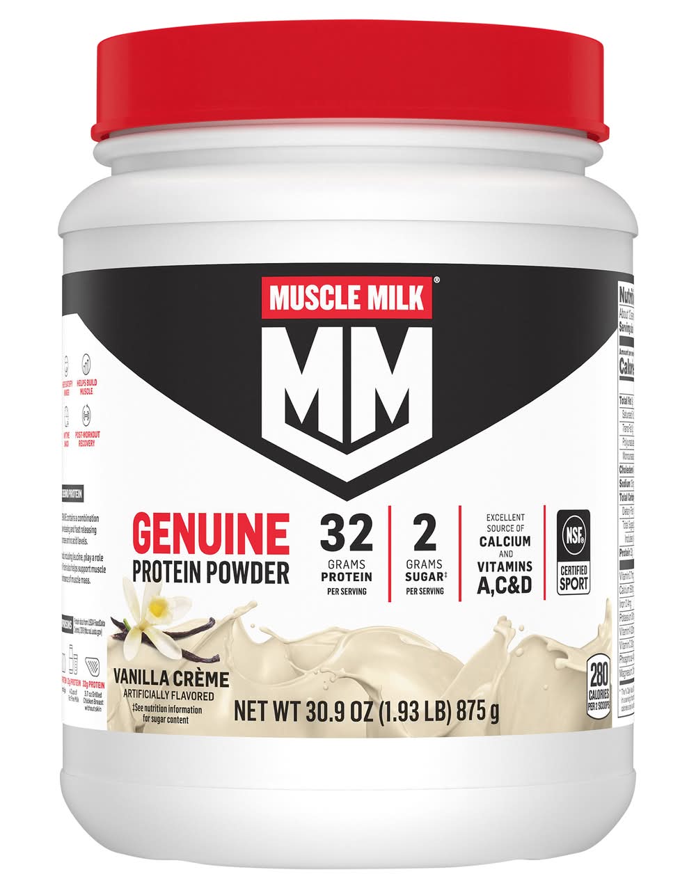 Muscle Milk Genuine Protein Powder, Vanilla Crème (30.9 oz)