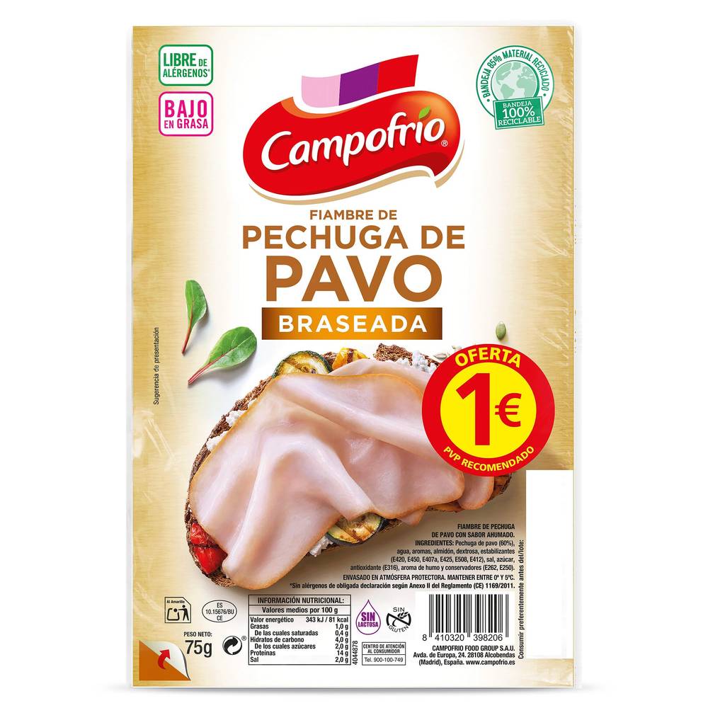 Pechuga De Pavo Braseado Campofrío Sobre 75 G