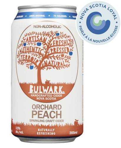 Bulwark Non-Alcoholic Sparkling Craft Cider, Orchard Peach (355 ml)