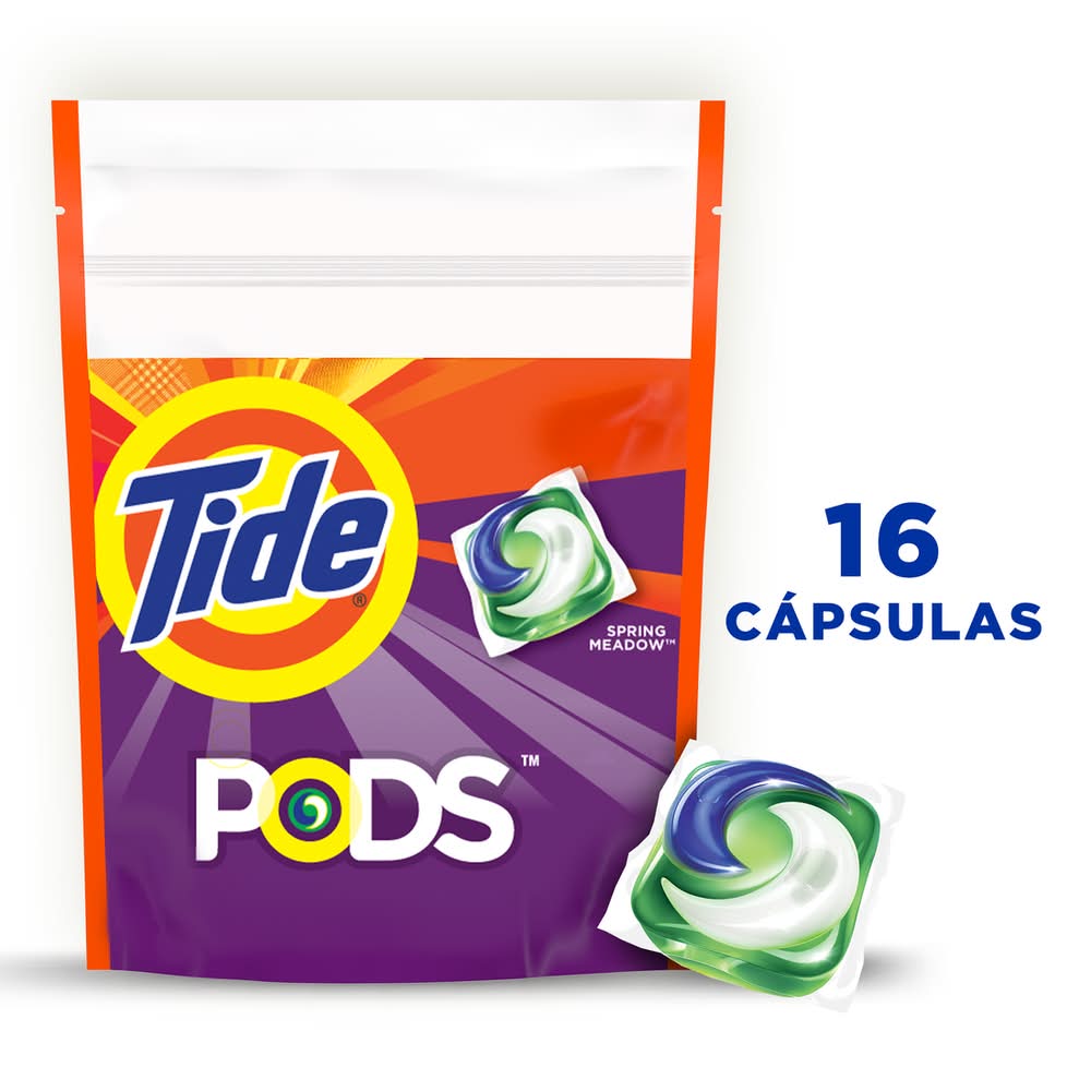 Tide 3 In 1 Laundry Detergent Pods, Spring Meadow (12 oz, 16 ct)