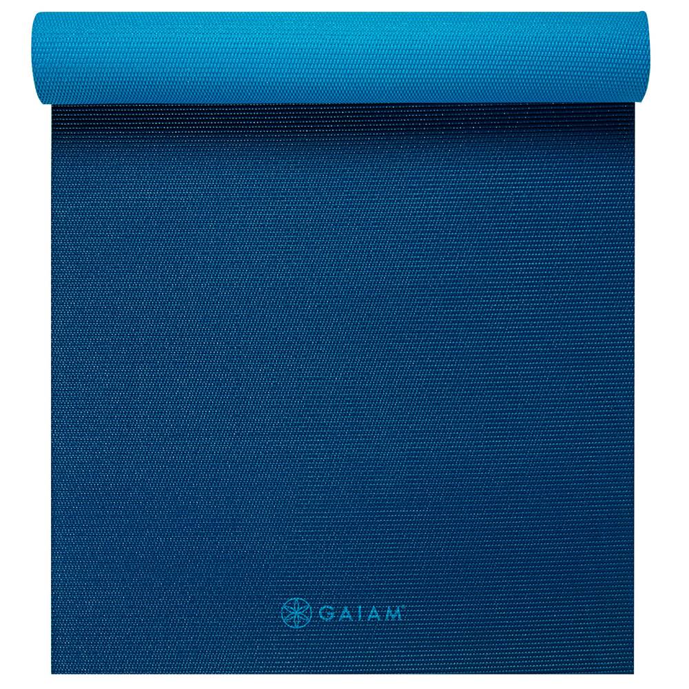 Gaiam Premium 2-color Yoga Mat, Navy - Blue