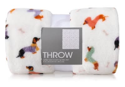 Novelty Plush Throw Blanket, 50x60 in, Printed Dogs