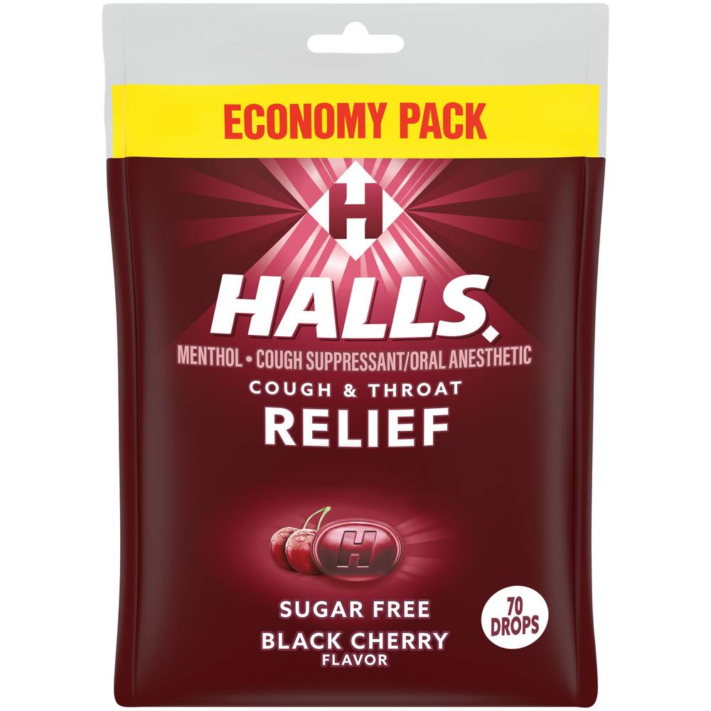 Halls Cough & Throat Relief, Black Cherry (0.52 lbs, 70 ct)