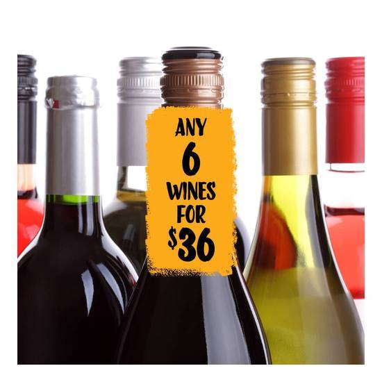 Any 6 Wines for $36