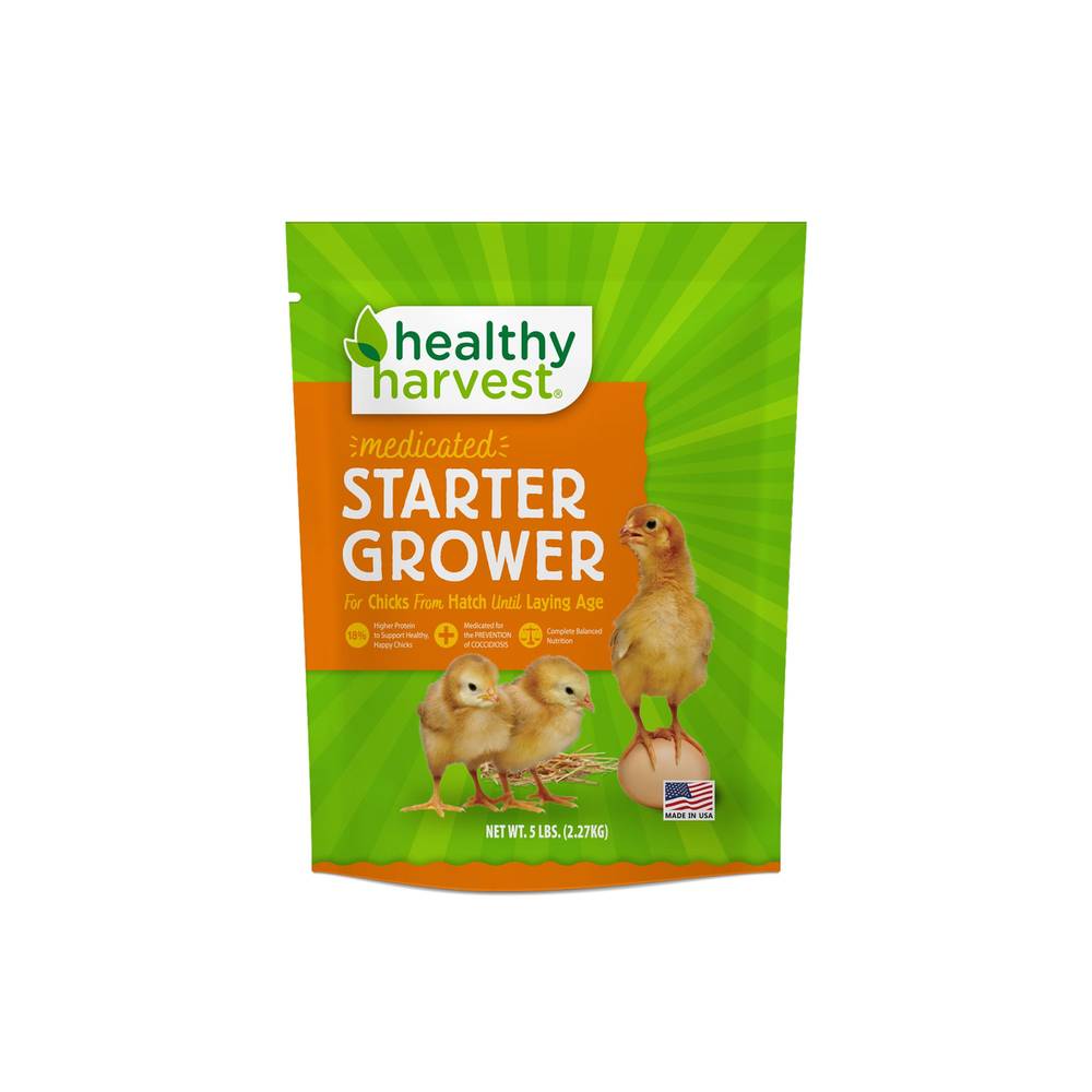 Healthy Harvest® Medicated Chick Starter Grower Crumbles (Size: 5 Lb)