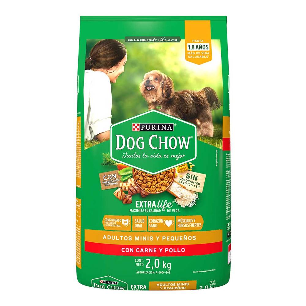 Purina Dog Chow · Alimento seco perros adultos minis y pequeños (2 kg)