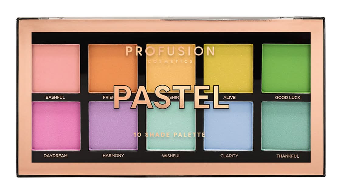 Profusion Cosmetics 10 Shade Eyeshadow Palette Pastel