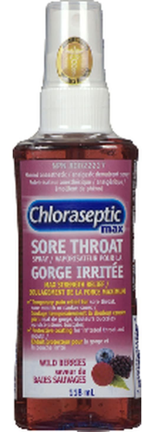 Chloraseptic Max Sore Throat Spray, Wild Berries (118 ml)