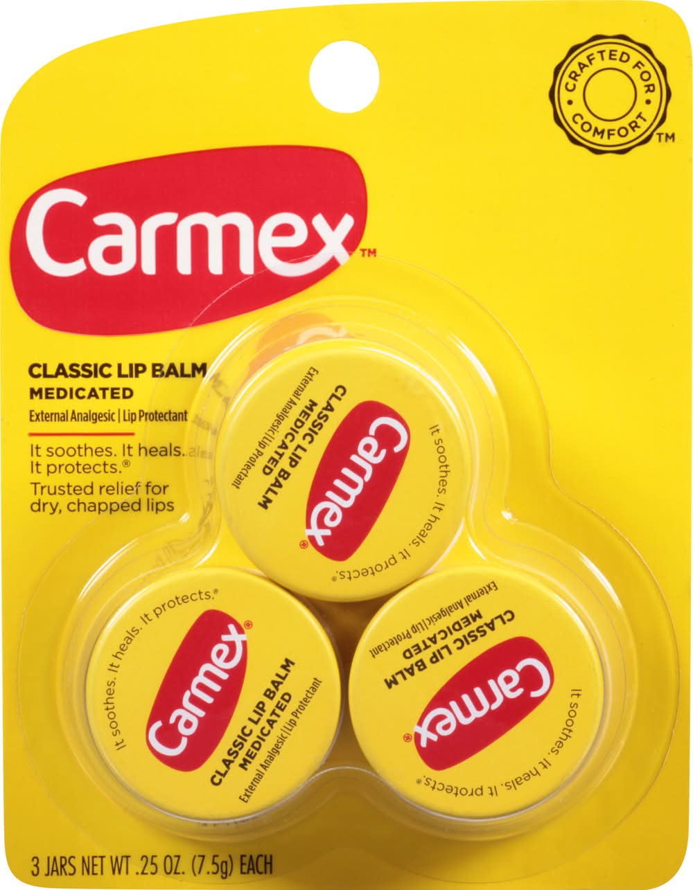 Carmex Classic Medicated Lip Balm (3 x 0.25 oz)