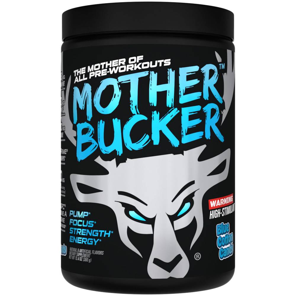 Mother Bucker High-Stimulant Nootropic Pre-Workout - Blue Cotton Candy (13.4 Oz. / 20 Servings)