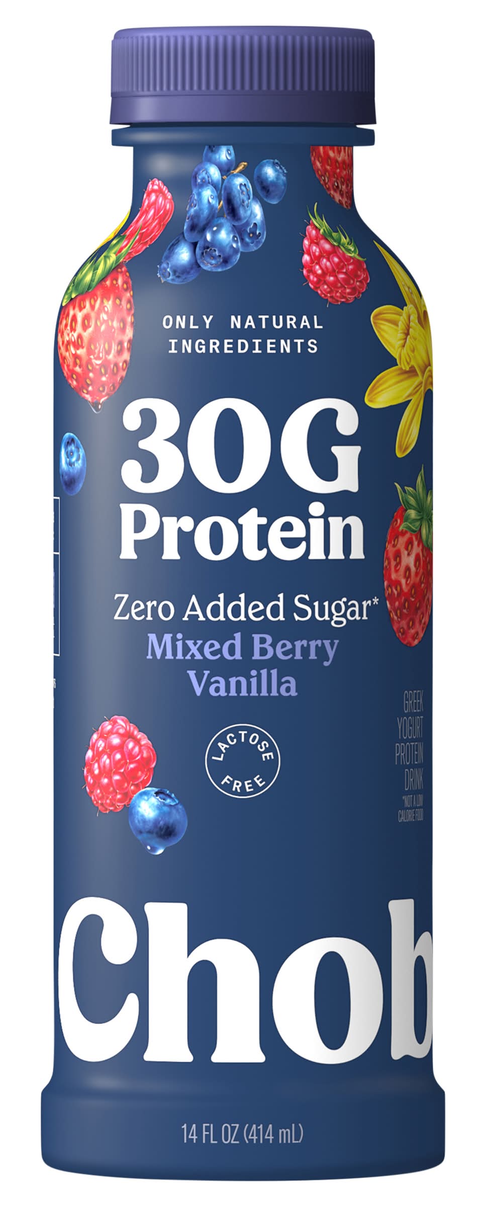 Chobani Zero Added Sugar Greek Yogurt Protein Drink, Mixed Berry Vanilla (14 fl oz)