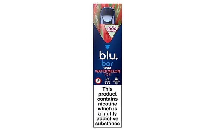 Blu Bar 1000 Watermelon Ice 20mg Vape (407123)