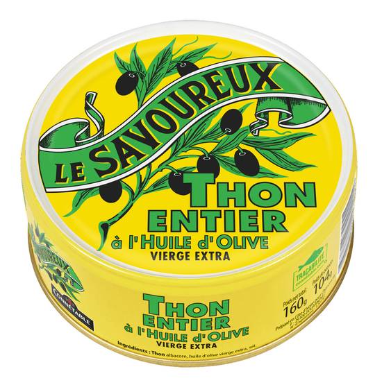 Le Savoureux - La savoureux thon albacore entier à l'huile d'olive vierge extra