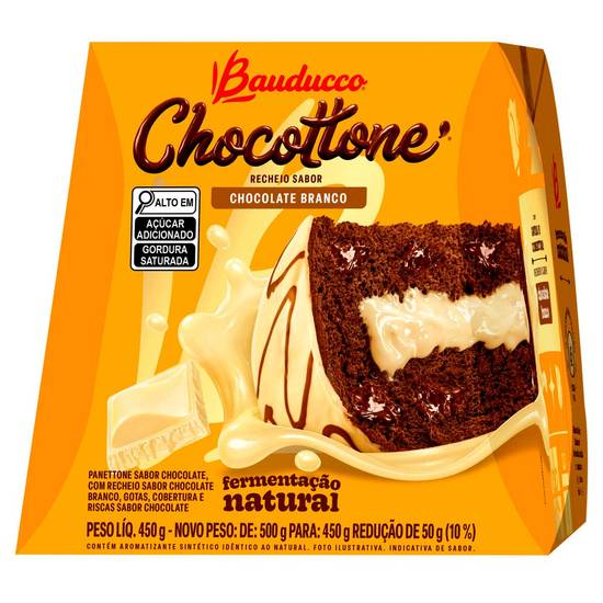 Bauducco chocottone com recheio sabor chocolate branco (450 g)