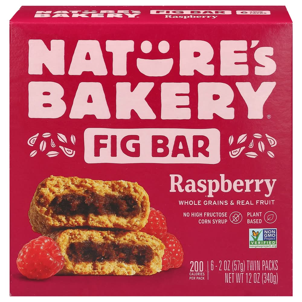 Nature's Bakery Whole Grains & Real Fruit Fig Bar, Raspberry (6 x 2 oz)