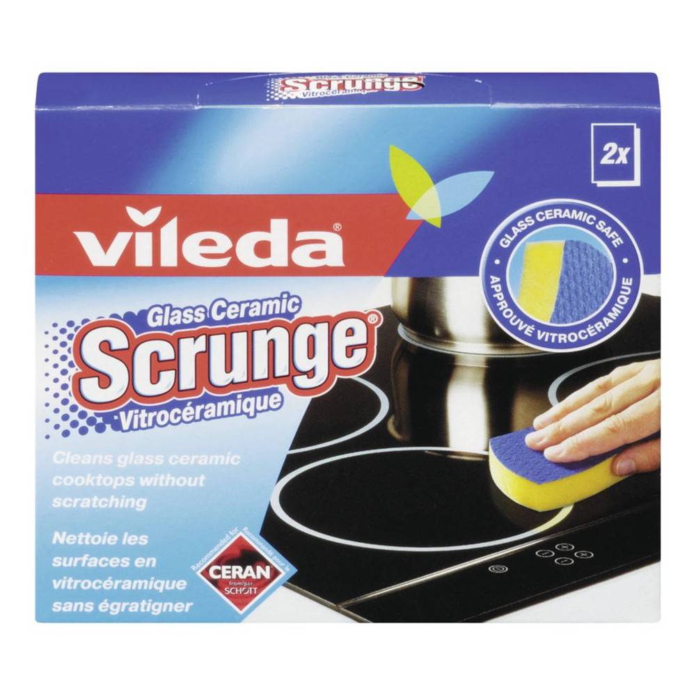 Vileda tampon récurant scrunge pour vitrocéramique (2 un) - glass ceramic scrunge (2 pack)