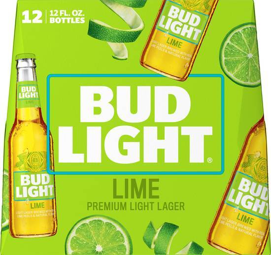 Bud Light Premium Light Lager Beer (12 ct, 12 fl oz) (lime)