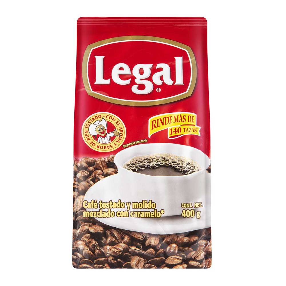 Legal · Café tostado mezclado con azúcar (400 g)