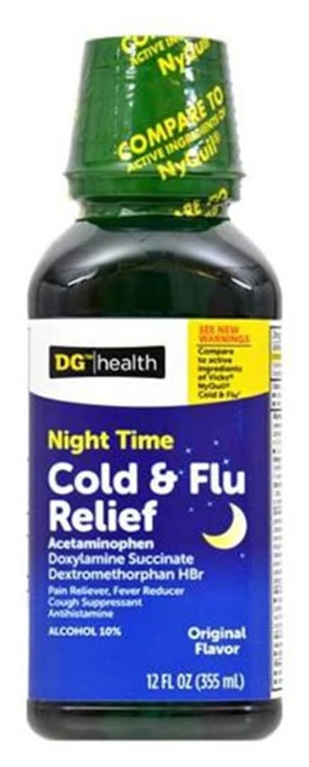 Dg Health Night Time Cold & Flu Relief 12 Oz
