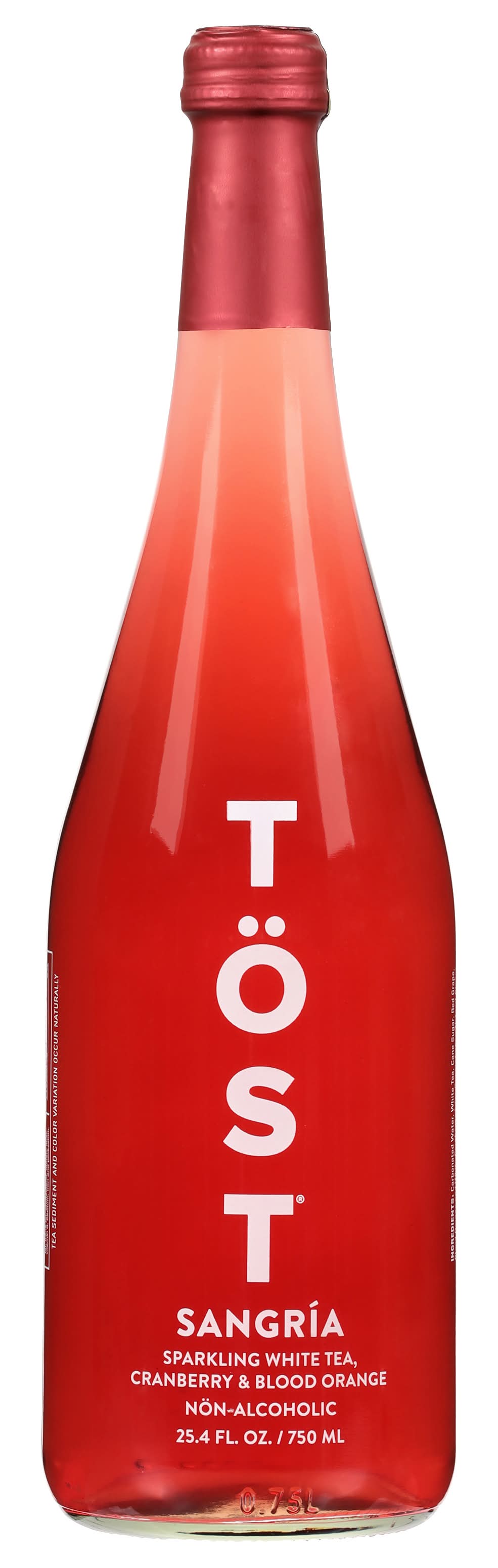 TÖST Sangria Sparkling White Tea, Cranberry-Blood Orange (25.4 fl oz)