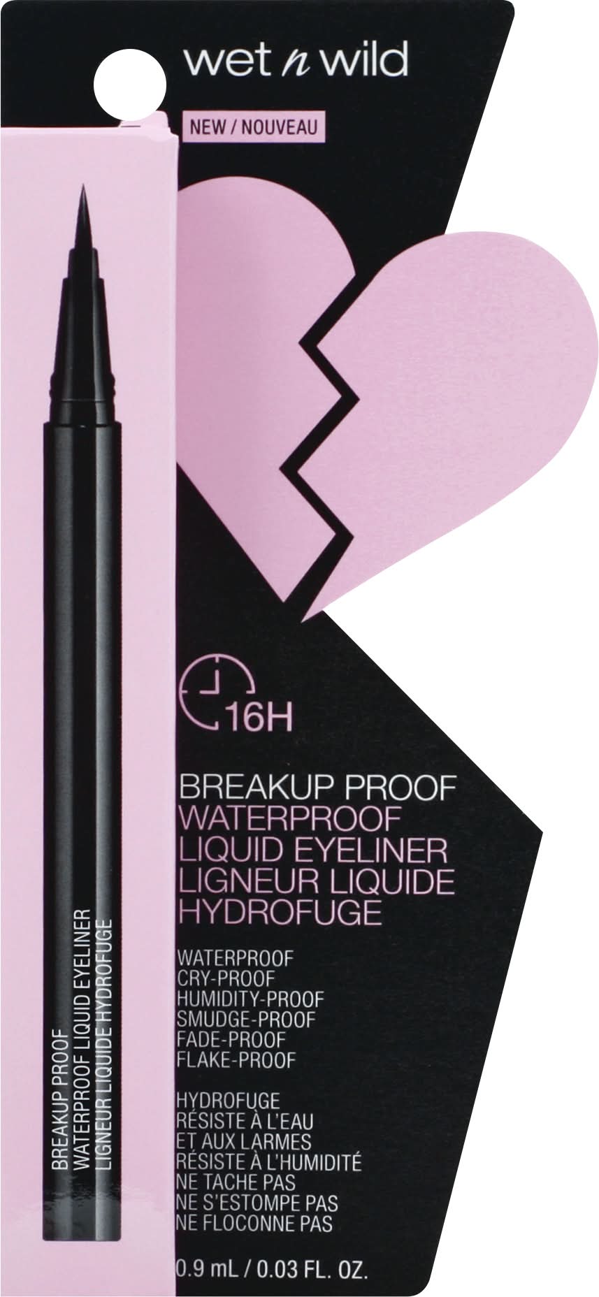 wet n wild Breakup Proof Black Liquid Eyeliner Ultra Black (0.1 fl oz)
