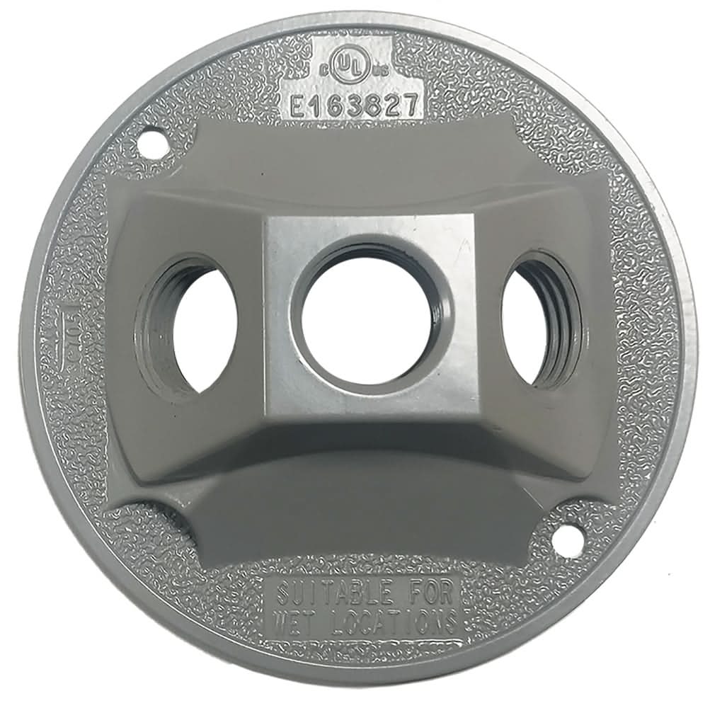 Sigma Engineered Solutions Round Gray Metal Weatherproof Electrical Box Cover