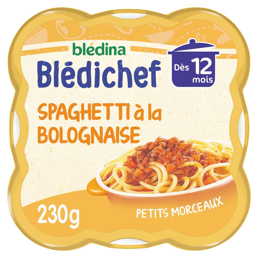 Blédina Blédichef - Plat pour bébé petits spaghetti à la bolognaise dès 12 mois