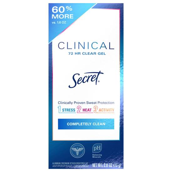 Secret Completely Clean 48 Hr Clear Gel Antiperspirant