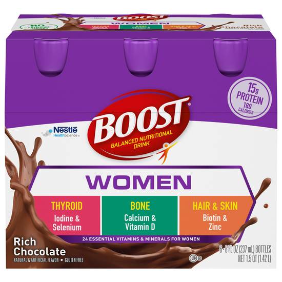 Boost Women Rich Chocolate Nutritional Drink (6 ct, 8 fl oz)