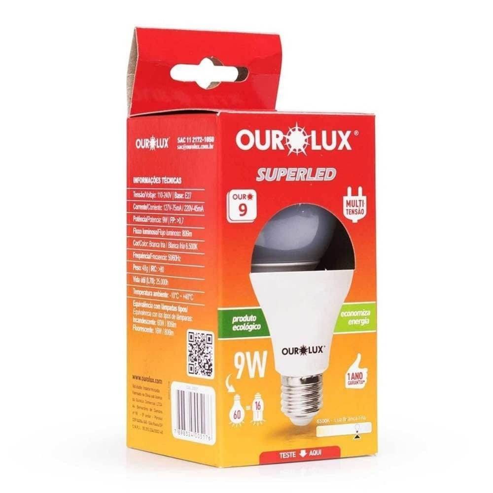 Ourolux lâmpada de led 9w (bivolt)