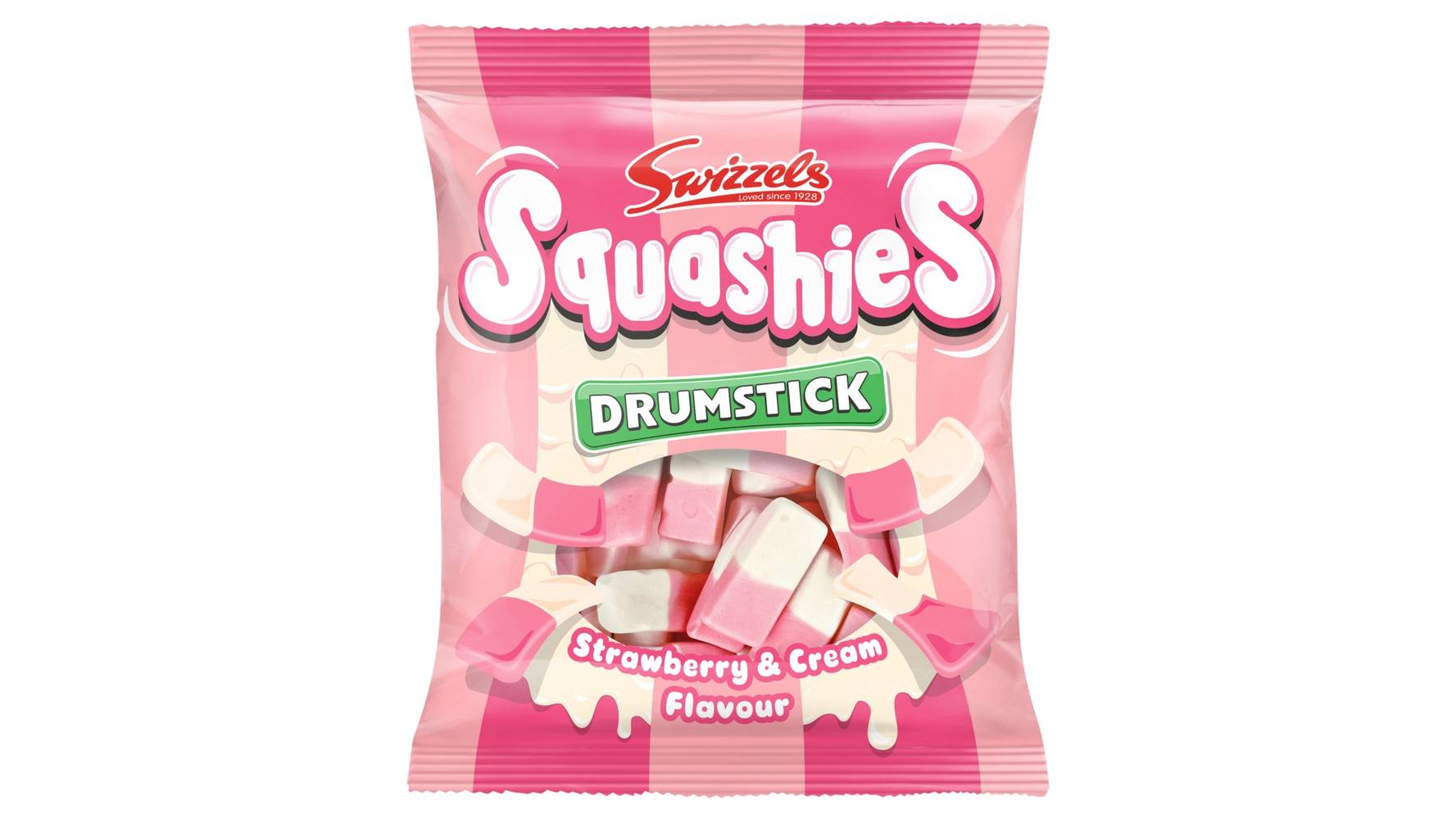 Swizzels Strawberry - Cream, Drumstick Squashies (140g)