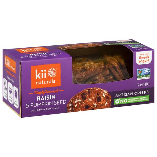 Kii Naturals Raisins & Pumpkin Seed Artisan Crisps